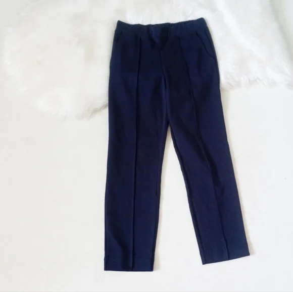 J. Crew navy blue pintucked pull-on ankle cropped pants - Picture 4 of 7